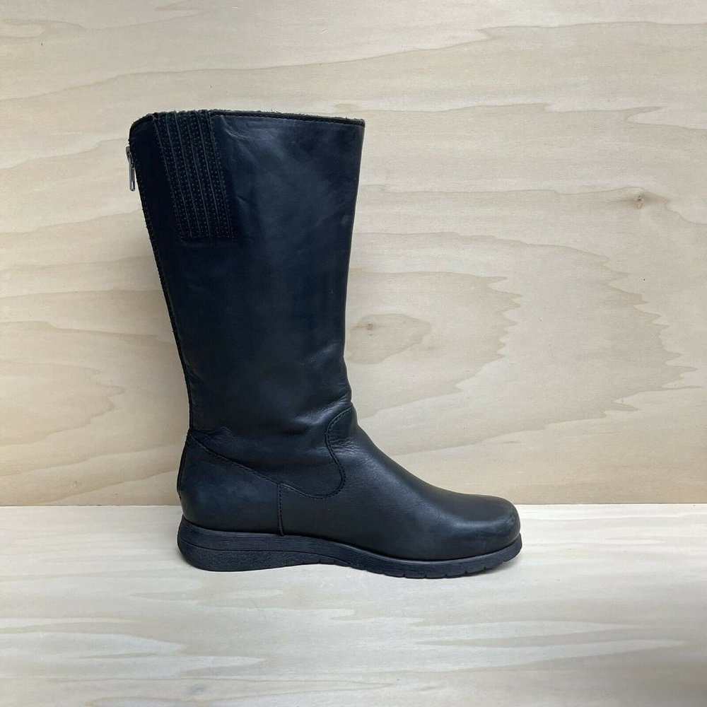 Born Womens Minnola Black Leather Knee High Riding Boots Back Zip Size 8.5 - Picture 6 of 9